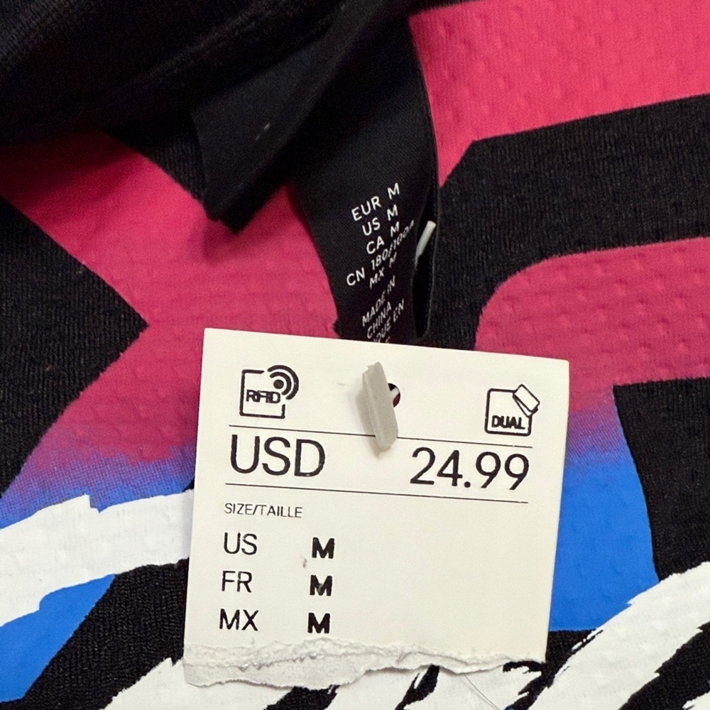 H&M Black and Blue Graphic Men's OVERSIZED PRINTED MESH T-SHIRT Jersey - Picture 9 of 10